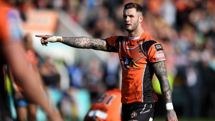 Zak Hardaker of Castleford during the Betfred Super League match between Castleford Tigers and Catalans Dragons at Wheldon Road on March 26, 2017 in Castleford, England.