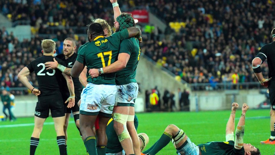 Four Nations - L'Afrique du Sud célébrant la victoire contre la Nouvelle-Zélande