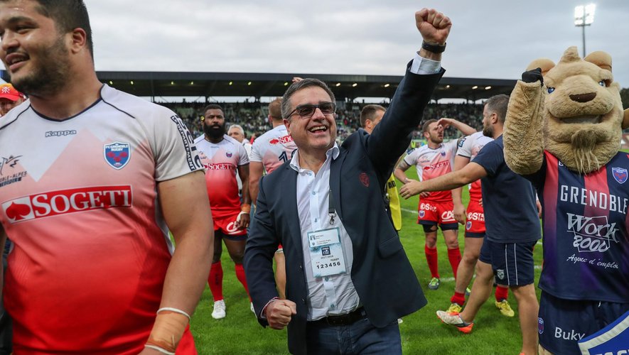 Top 14 - Le Président de Grenoble Michel Martinez lors de la demi-finale de Pro D2 en avril 2018