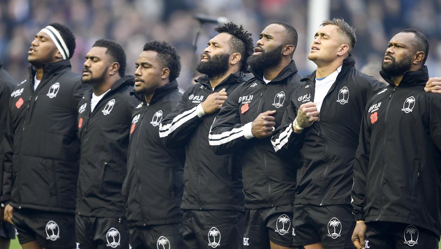 Test Match - Les Fidjiens chantant leur hymne
