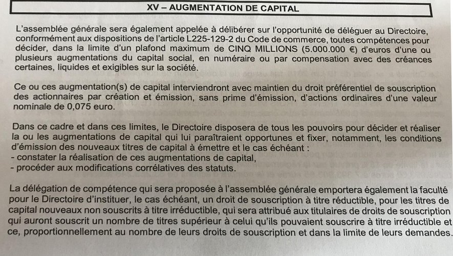 Augmentation de capital de 5 millions d'euros au BOPB