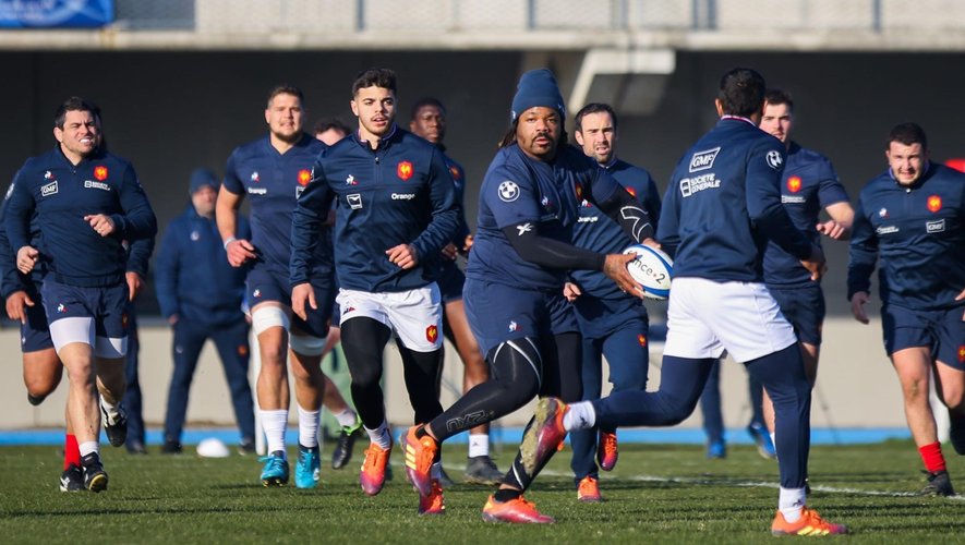 6 Nations 2019 - Les joueurs du XV de France a l'entraînement