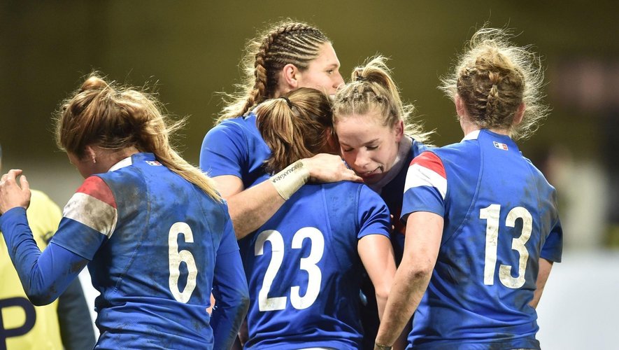 Tournoi des 6 Nations Féminin 2019 - L'équipe de France Féminine après la victoire contre les Galloises