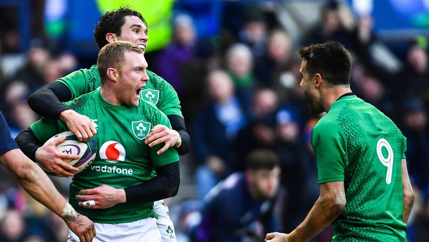 Tournoi des 6 Nations 2019 - Keith Earls, Joey Carbery et Conor Murray (Irlande) contre l'Écosse