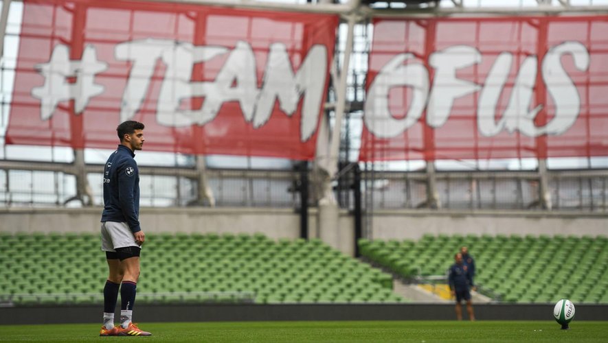 6 Nations 2019 - Romain Ntamack (France) à l'entraînement à l'Aviva Stadium