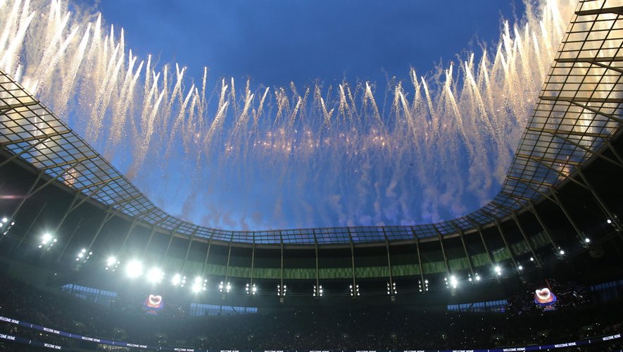 The opening ceremony during the Premier League match between Tottenham Hotspur and Crystal Palace at Tottenham Hotspur Stadium on April 3, 2019 in London, United Kingdom.
