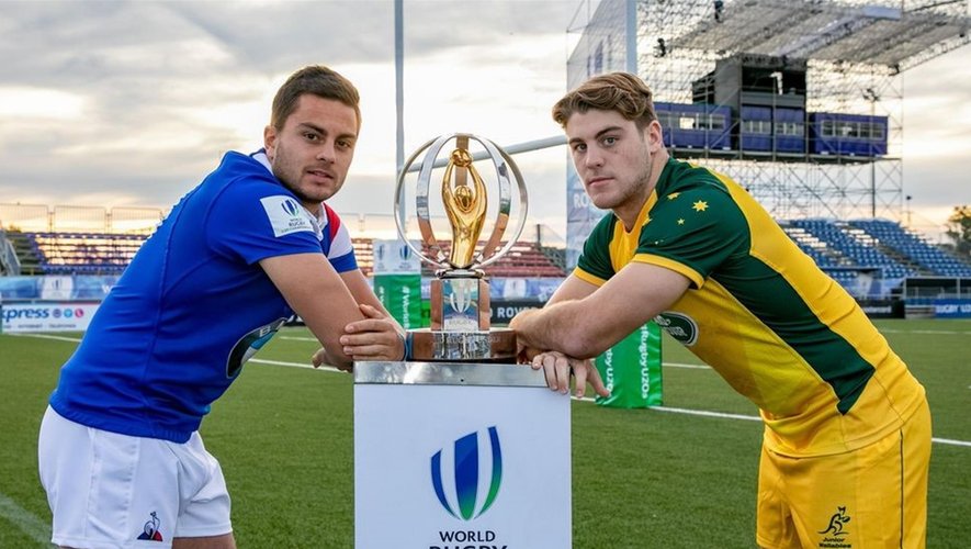Mondial U20 2019 - Les capitaines français et australien (Crédit photo : World Rugby)