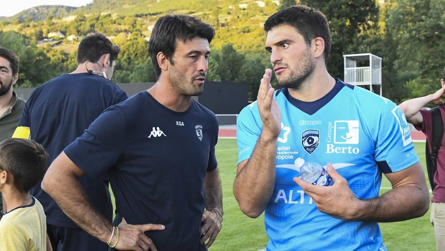 Match amical - Xavier Garbajosa et Kélian Galletier (Montpellier) après le match contre Brive