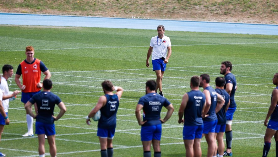 Coupe du monde 2019 - Fabien Galthié lors d'un entraînement des Bleus
