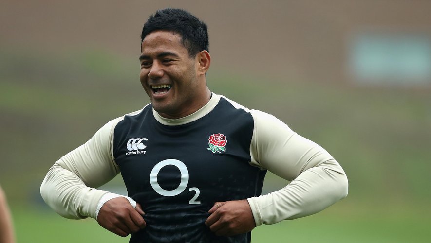 Manu Tuilagi laughs during the England training session held at Pennyhill Park on November 6, 2018 in Bagshot, England.