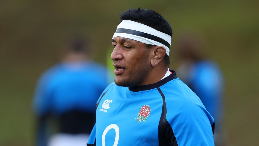 Mako Vunipola of England looks on during an England training session at Pennyhill Park on February 9, 2019 in Bagshot, England.