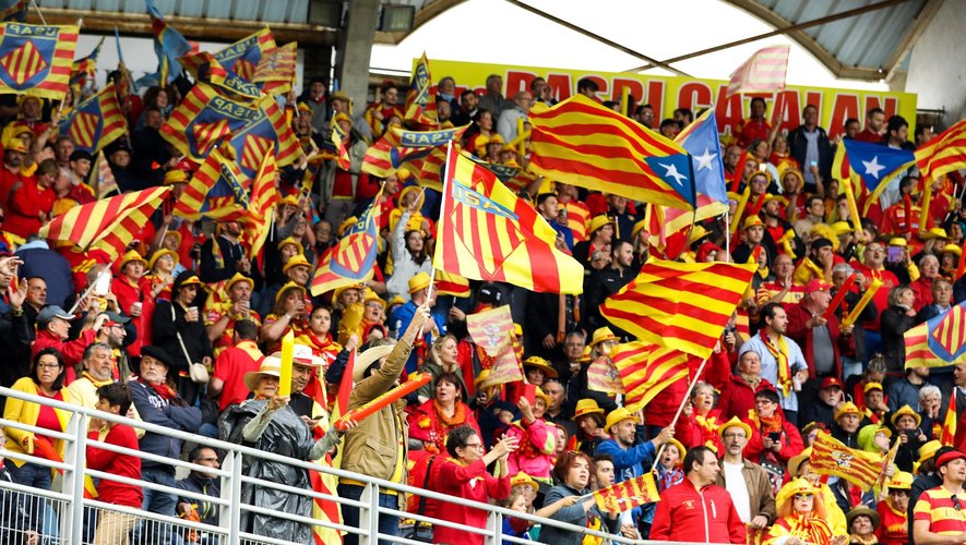Les supporters de Perpignan lors de la demi-finale face à Mont-de-Marsan