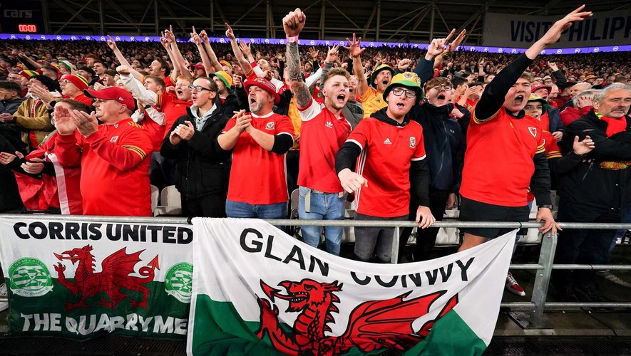 Test match - Les supporters gallois encouragent leur équipe