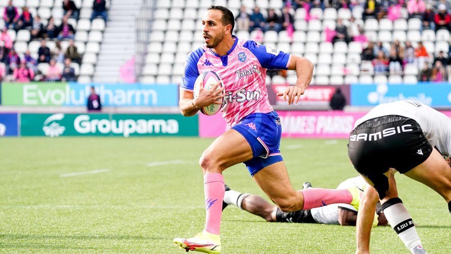 Top 14 - Kylan Hamdaoui (Stade français) franchit et marque un essai contre Lyon