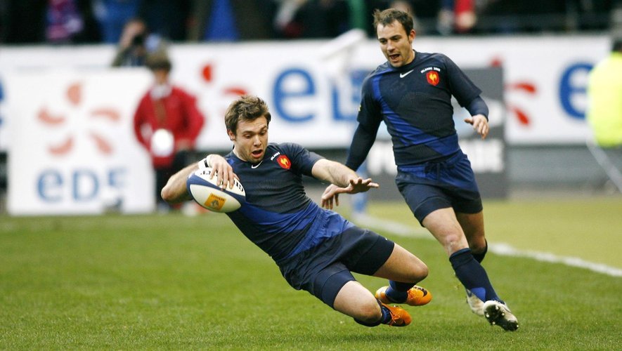 Tournoi des 6 Nations - Vincent Clerc (XV de France) a inscrit un triplé contre l'Irlande en 2008