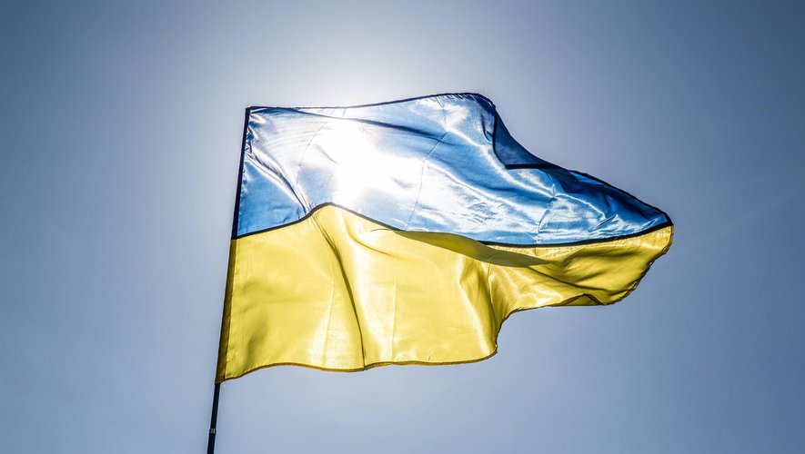 Le drapeau de l'Ukraine.