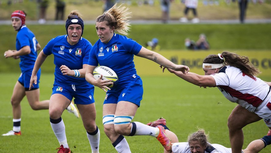 Coupe du monde féminine - Francesca Sgorbini, ailière de l'Italie contre les États-Unis