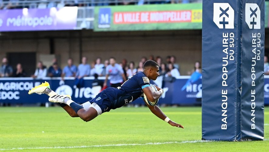 Top 14 - Léo Coly (Montpellier) a inscrit contre Lyon son deuxième essai en Top 14