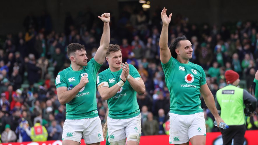 La joie des Irlandais après leur succès contre la France à Dublin ce samedi