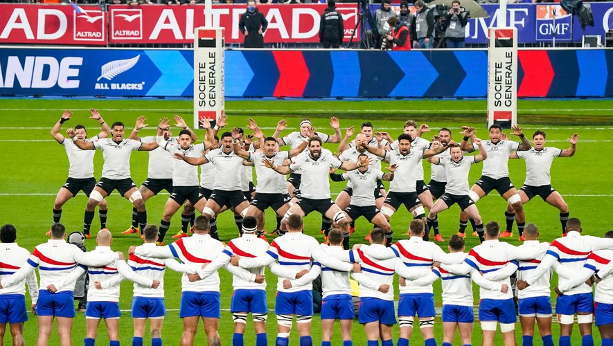Le XV de France face à la Nouvelle-Zélande en 2021.
