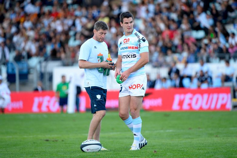 Ronan O'Gara and Jonathan Sexton rubbed shoulders at Racing 92 in 2013.