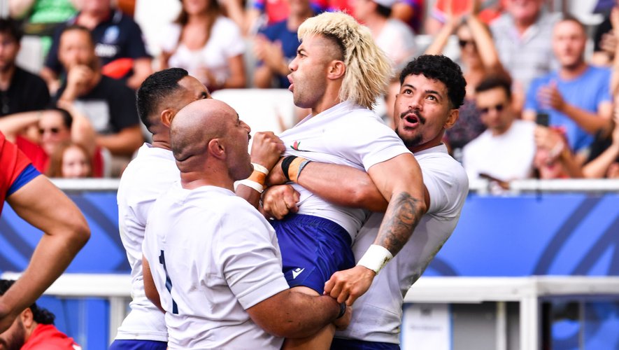 Jonathan Taumateine victorieux avec les Samoa face au Chili lors de la Coupe du monde de rugby 2023.