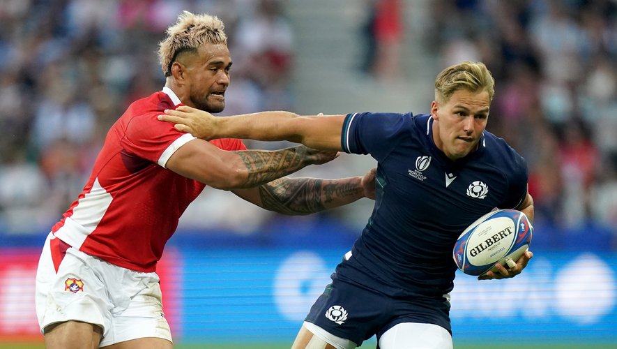 Coupe du monde de rugby 2023 - Duhan van der Merwe (Écosse) a battu quatorze défenseurs face au Tonga