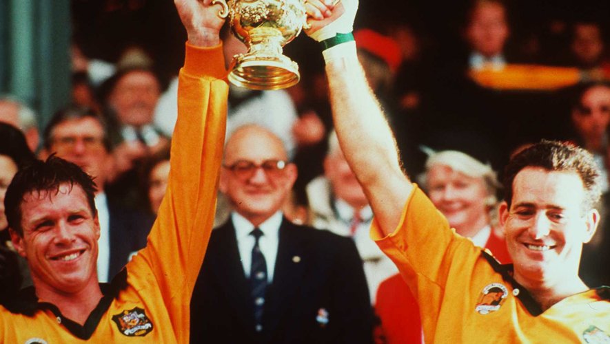 David Campese (à droite) a remporté la Coupe du monde en 1991 aux côtés de Nick Farr-Jones (à gauche).
