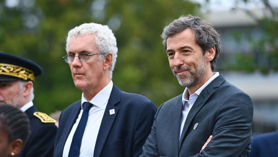 Jacques Rivoal, le président de France 2023 et Michel Poussau, le directeur du tournoi pour World Rugby.