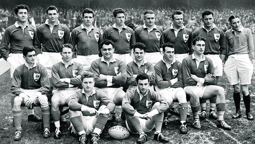 L'équipe de France avant France-Angleterre 1951 pour la première victoire française à Twickenham