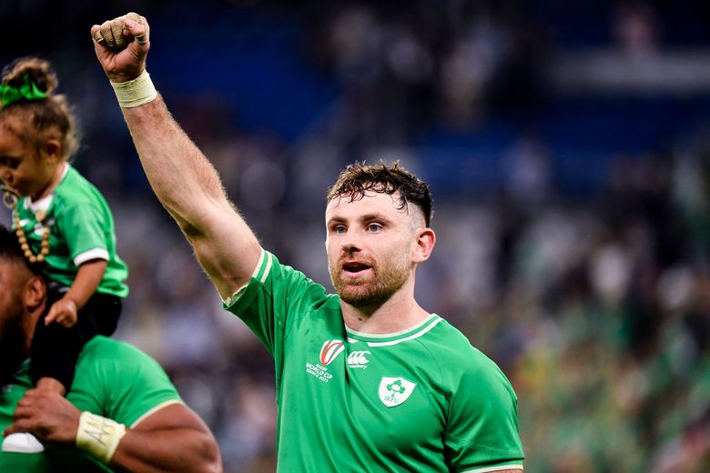 Hugo Keenan during the 2023 World Cup.