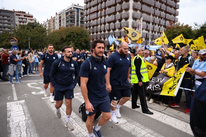 Maxime Machenaud à son arrivée à Anoeta, samedi après-midi.