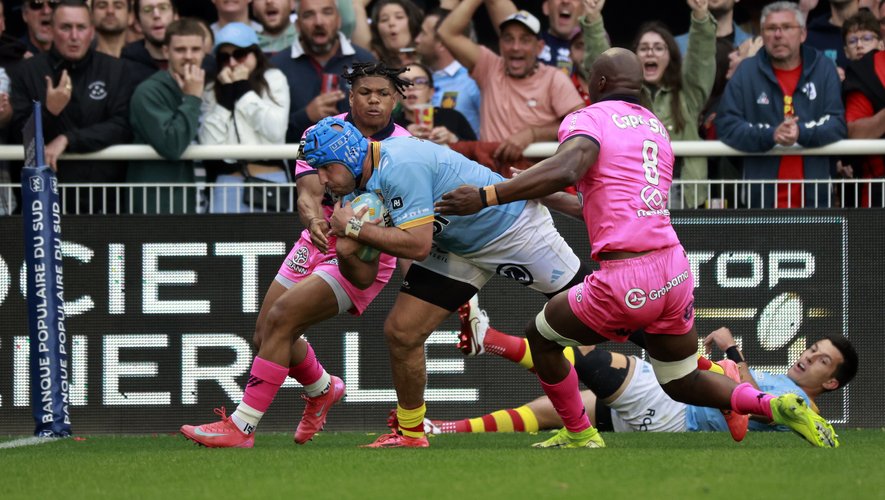 Lucas Velarte (ci-dessus) et les Perpignanais ont réussi la bonne opération du week-end dans la lutte pour le maintien en disposant du Stade français, et en voyant le Vannes de Francisco Gorrissen (à droite) perdre à la dernière seconde à domicile.