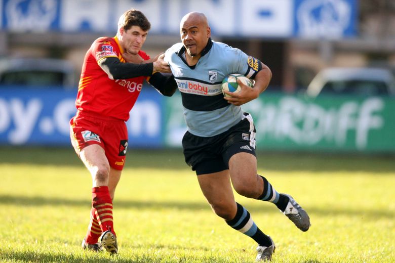 Jonah Lomu avec Cardiff face à Perpignan en H Cup.