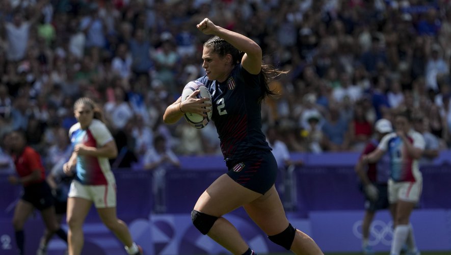 Ilona Maher face aux Bleues, lors des derniers JO.