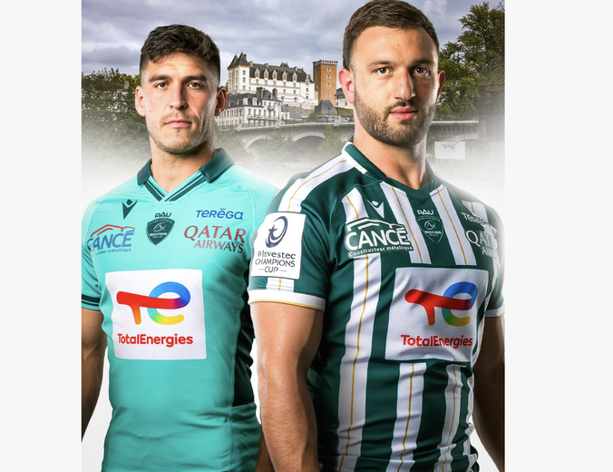 Les deux maillots de Pau pour la Champions Cup.