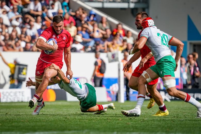 Beka Gorgadze avec la Géorgie face au Portugal