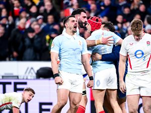 France – Angleterre. Grâce à une pénalité de Thomas Ramos et un quadruplé de Louis Bielle-Biarrey, les Bleus battent l’Angleterre et remportent le Tournoi des 6 Nations !