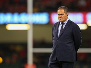 Dave Rennie, nouveau sélectionneur des All Blacks, présentant son staff technique