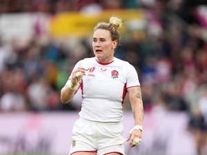 Megan Jones, capitaine de l'équipe d'Angleterre féminine de rugby, lors d'une séance d'entraînement