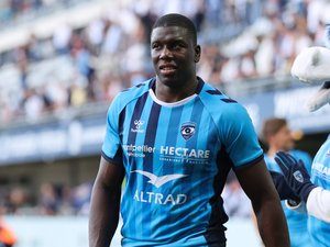 Yacouba Camara en action sous le maillot de Montpellier Hérault Rugby