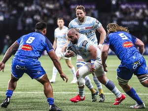 Joueurs du Racing 92 en action lors d'un match de Top 14