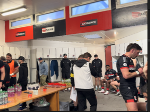 Les joueurs du Nissa Rugby célèbrent leur victoire contre Narbonne au stade Marcel-Volot