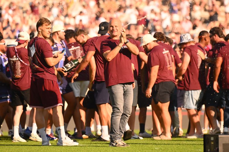 Yannick Bru à Chaban-Delmas durant les célébrations de l'UBB.