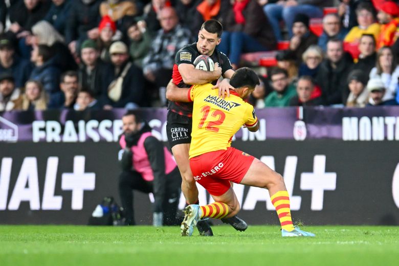 Matias Remue lors de son premier match de Top 14 contre l'Usap, le 23 novembre 2024.