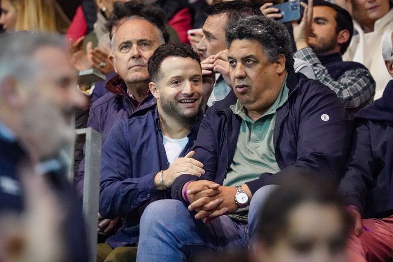 Jean-Baptiste Aldigé avec Serge Blanco en 2023.