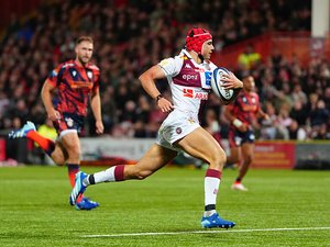 Champions Cup - Vidéo. Cameron Woki fait la différence, Maxime Lucu prend l'intervalle : revivez le deuxième essai de Louis Bielle-Biarrey contre Gloucester